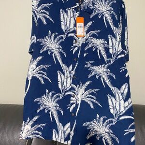Margaritaville Navy and White Tropical Print Shirt